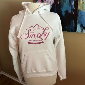 Dodger Smoky Mountains (White/Pink Glitter) Hooded Sweatshirt Size M